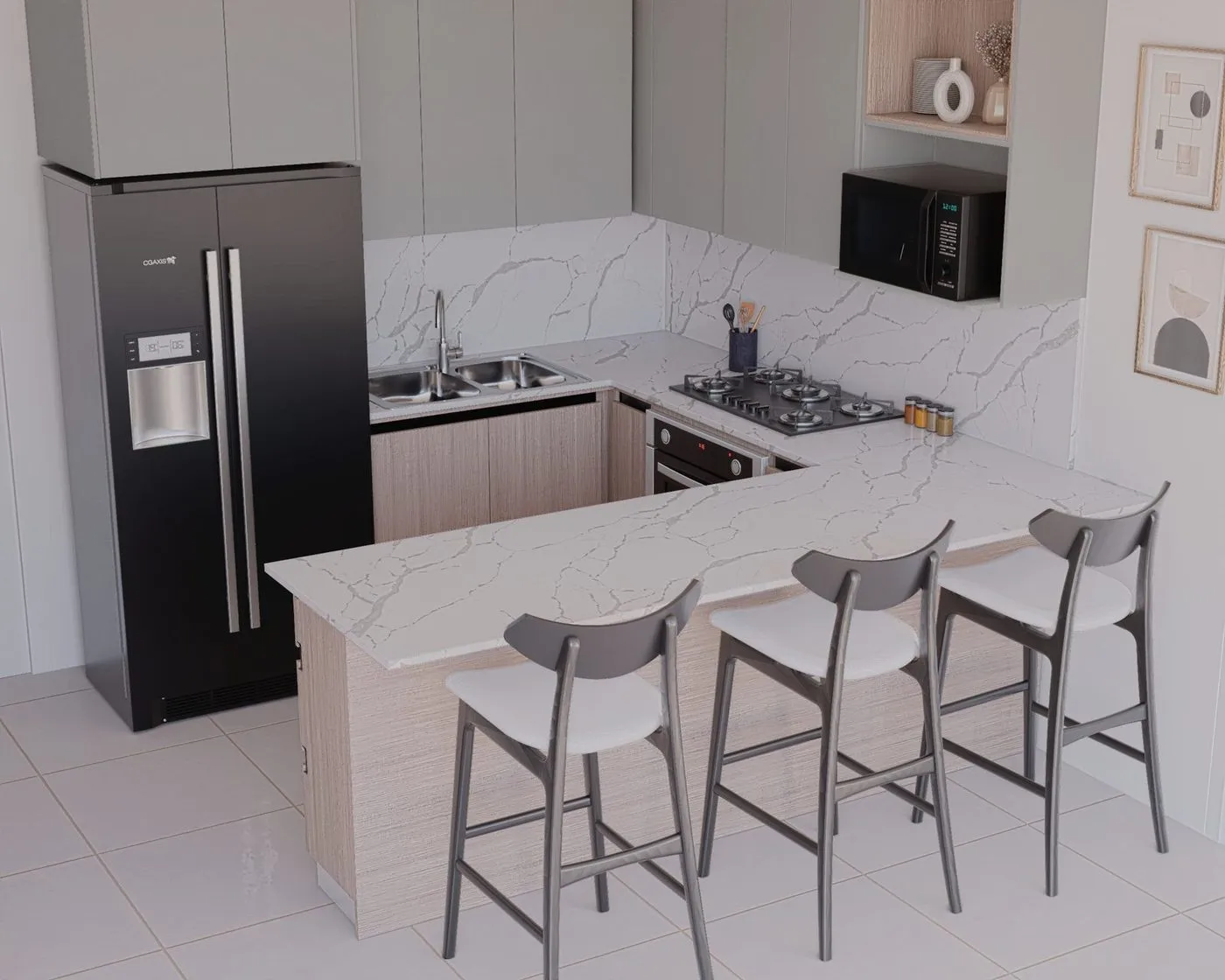 Kitchen aerial view
