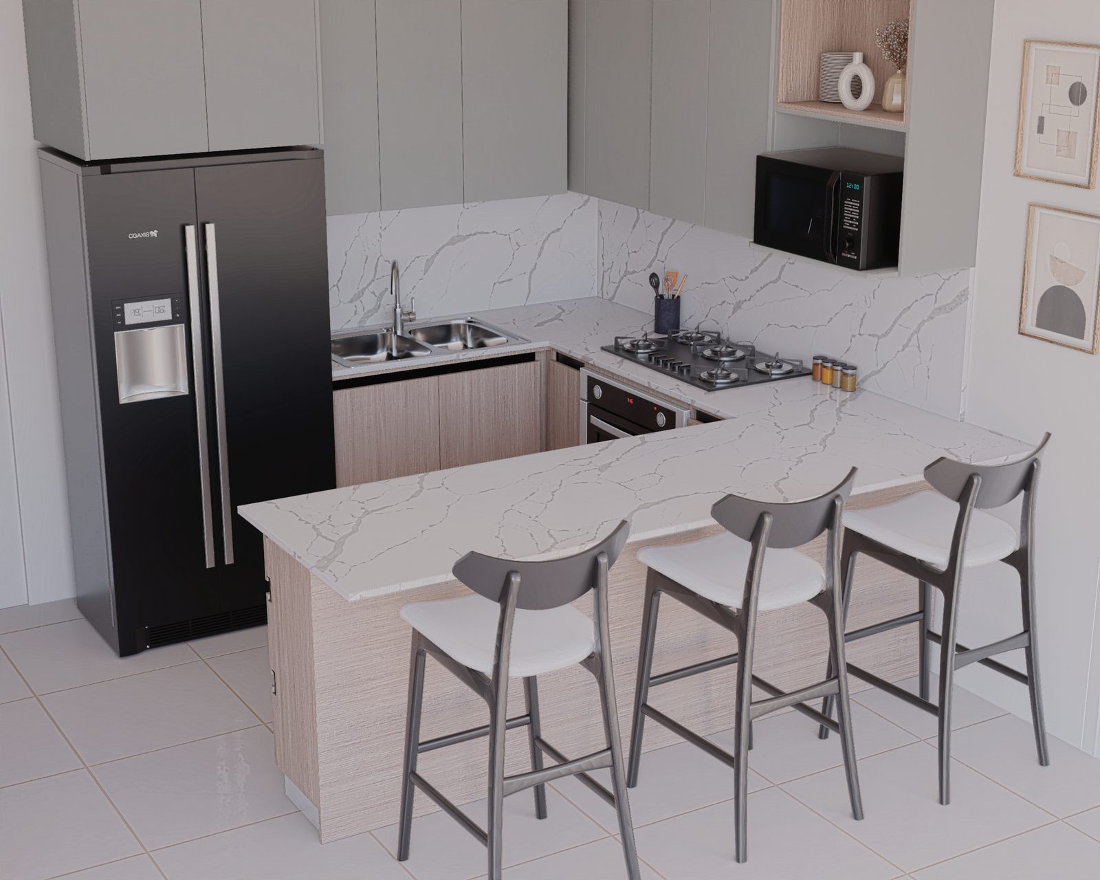 Modul Woods kitchen — San Nicolás project, aerial view