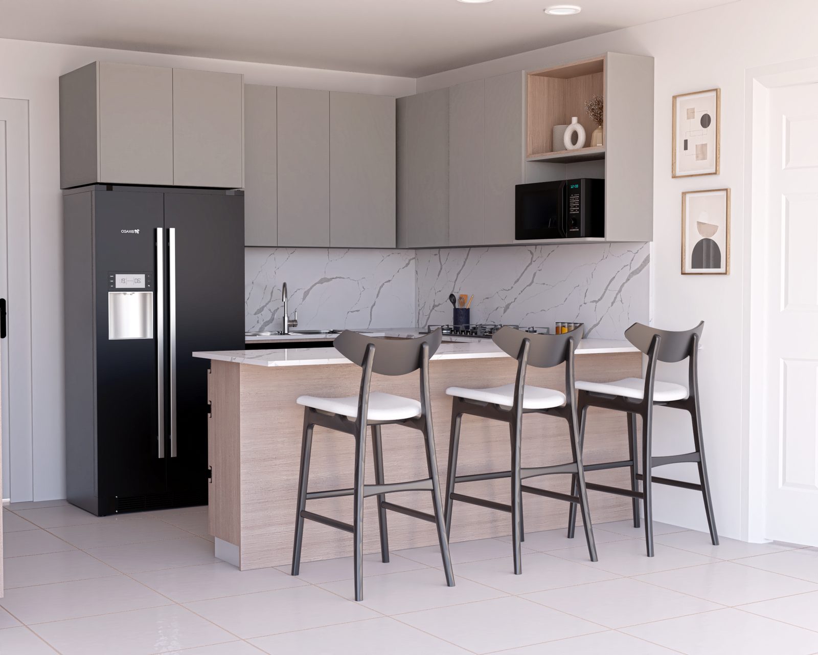 Modul Woods kitchen — San Nicolás project, side view